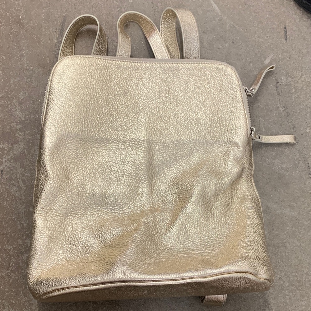Genuine leather C La Canadienne‎ Gold Women's Backpack